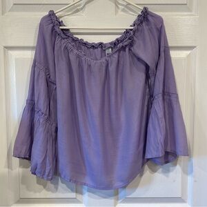 Rue21 Lavender Ruffle Off-Shoulder Blouse